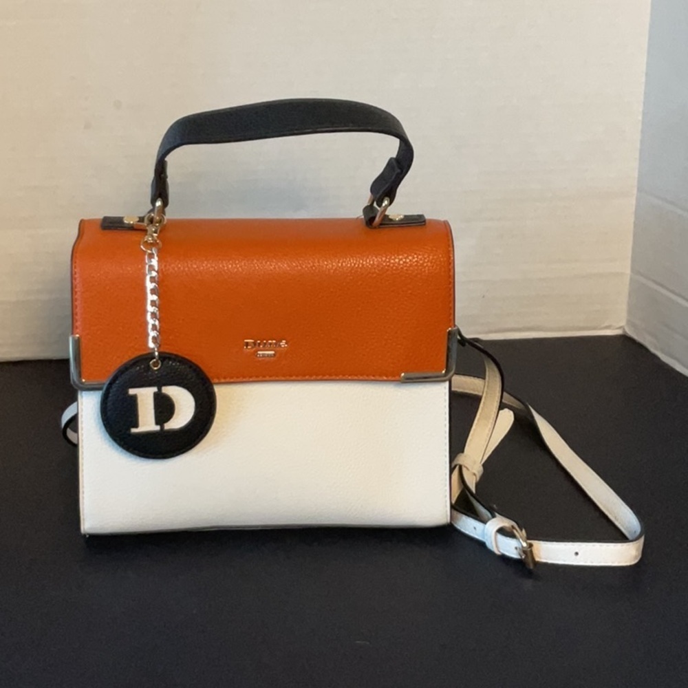 Dune London bag orange,white & black